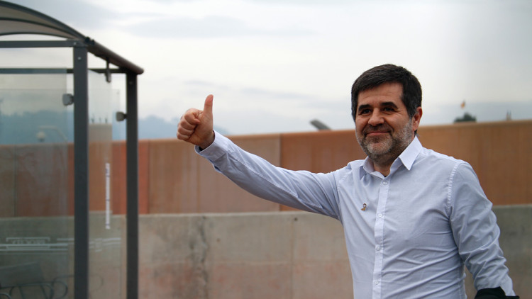 Jordi Sànchez a l'eixida de Lledoners. Agència Catalana de Notícies