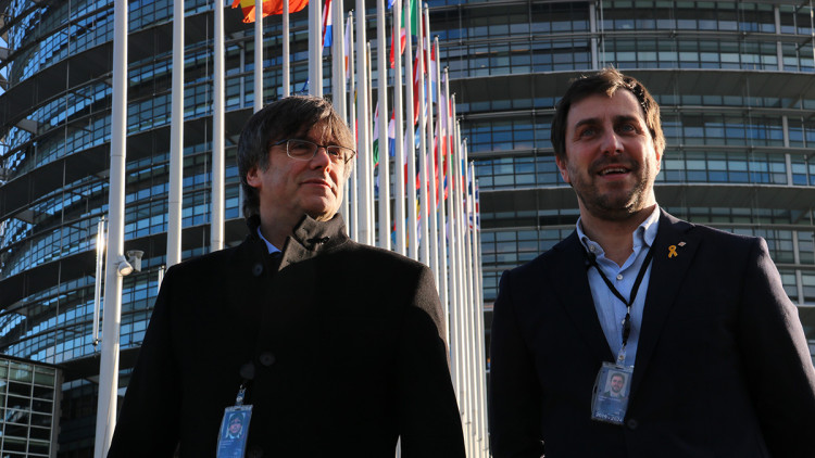 Carles Puigdemont i Toni Comín. Agència Catalana de Notícies