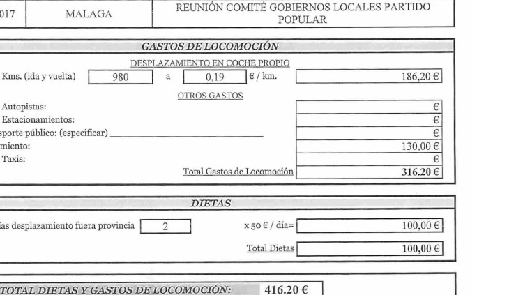 Factura carregada a la Diputació d'Alacant| EL TEMPS