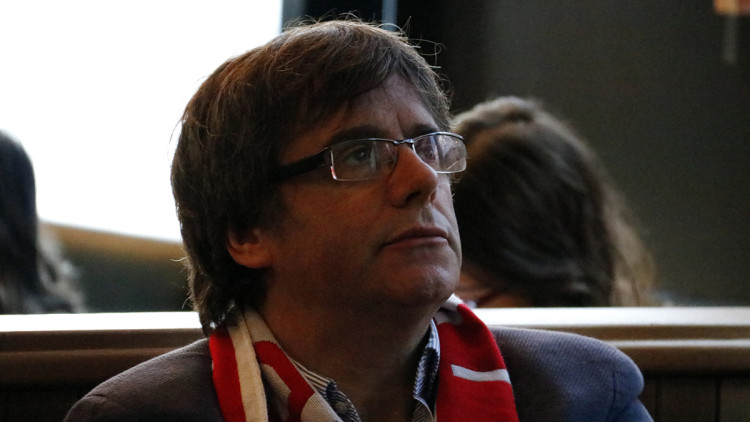 Carles Puigdemont segueix un partit del Girona FC. Agència Catalana de Notícies
