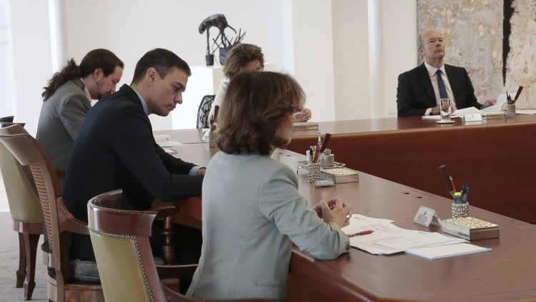 Pedro Sánchez al consell de ministres. Europa Press