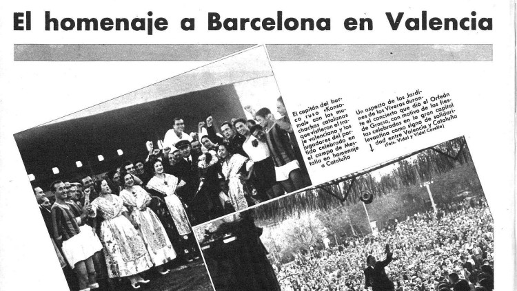 Pàgina de Mundo gráfico de l'homenatge de València a Catalunya (octubre de 1936).