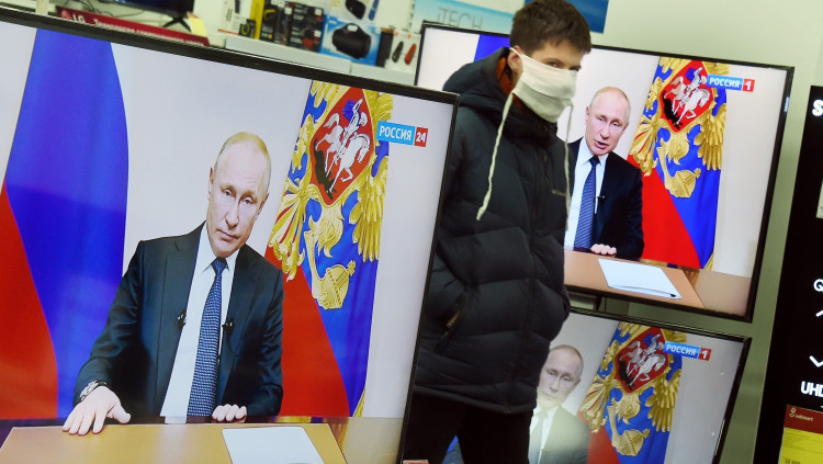 Vladímir Putin s'adreça a la ciutadania russa per la pandèmia. Europa Press