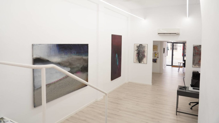Vista parcial de l’exposició "Francesca Llopis: A (CONTRA) claror" a la Gelerie K de Barcelona, avui en confinament