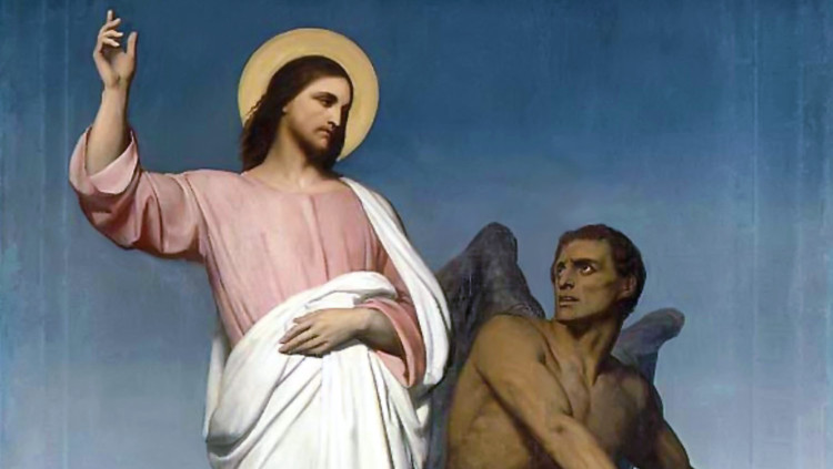 Representació artística de la temptació de Jesús al desert. El 40 és un número clau en el cristianisme. 