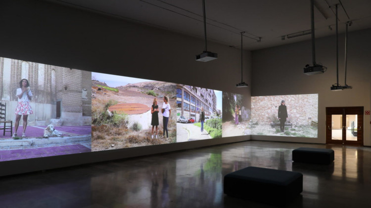 Vista general de l'exposició "De coros, danzas y desmemoria". Centre del Carme Cultura Contemporània