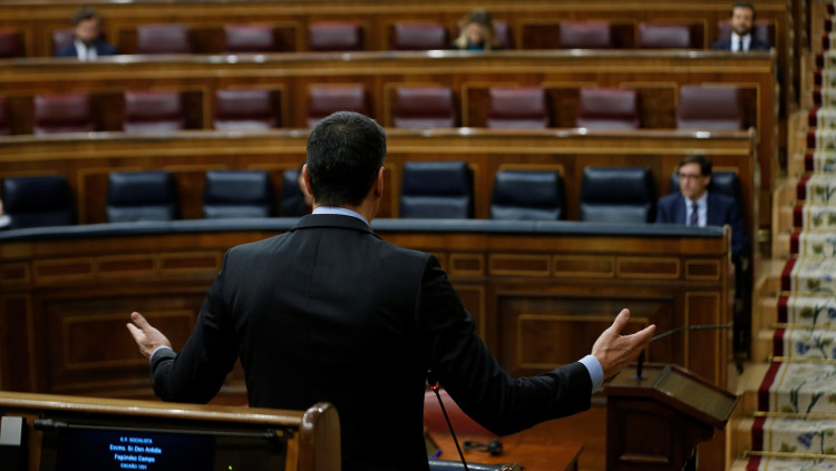 Pedro Sánchez intervé en una sessió de control. Europa Press