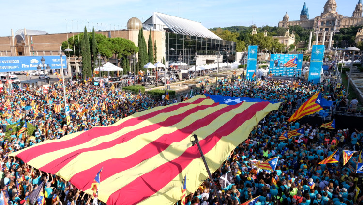 Moment final de la manifestació de l'última Diada, la de 2019, organitzada per l'ANC. Agència Catalana de Notícies
