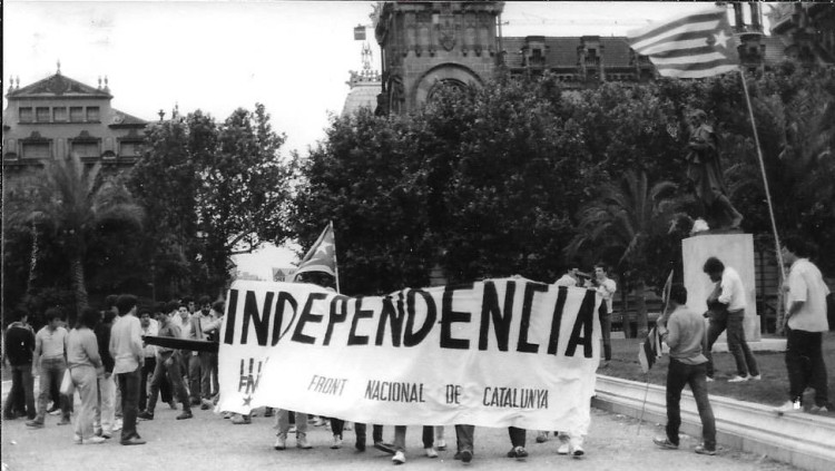Imatge d'una manifestació de l'FNC a Barcelona