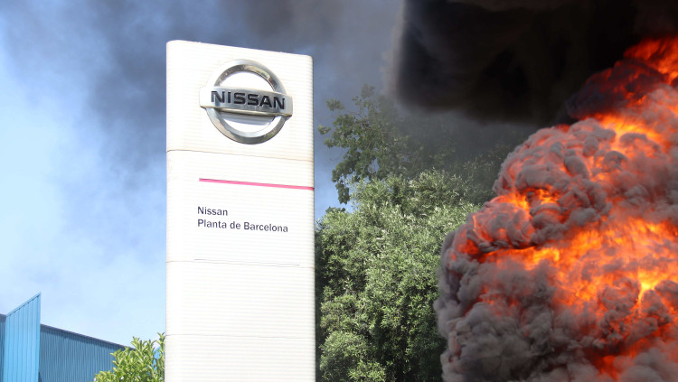 Protestes a la planta de Nissan de la Zona Franca de Barcelona. Agència Catalana de Notícies
