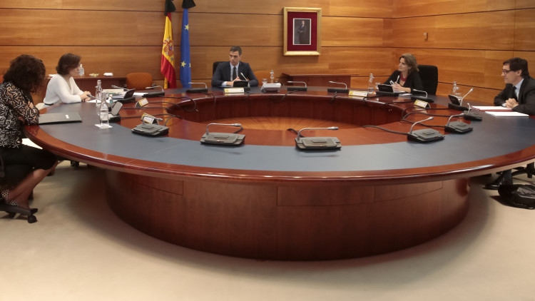 El president del govern espanyol, Pedro Sánchez, presideix el Consell de Ministres extraordinari d'aquest 29/5/2020 per aprovar l'Ingrés Mínim Vital. Agència Catalana de Notícies