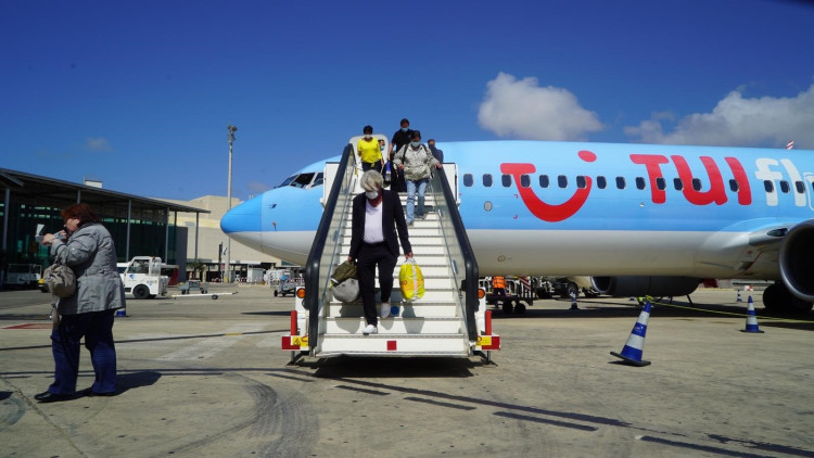 Arribada d'un avió a Palma de la companyia alemanya Tui. Europa Press
