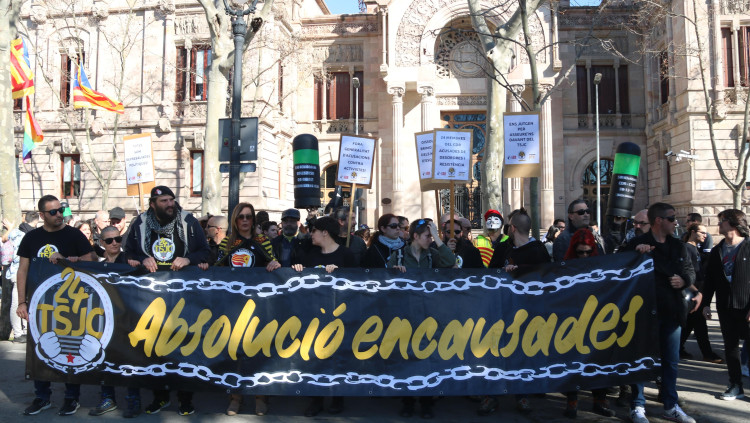 Manifestació a favor dels CDR encausats el 20 de febrer. Agència Catalana de Notícies
