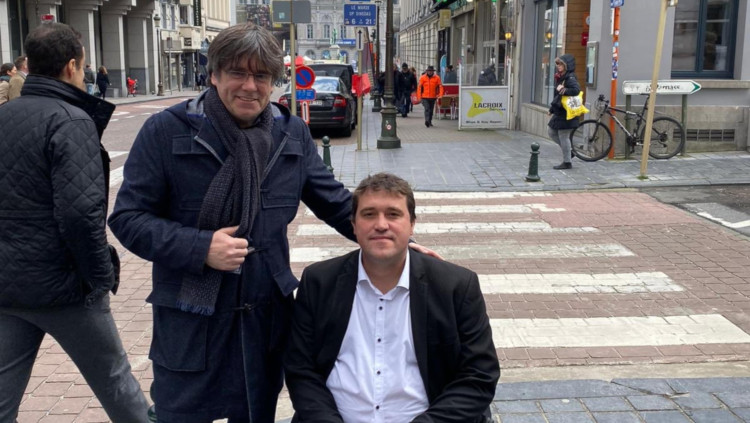Carles Puigdemont i David Bonvehí, junts a Bèlgica. Agència Catalana de Notícies