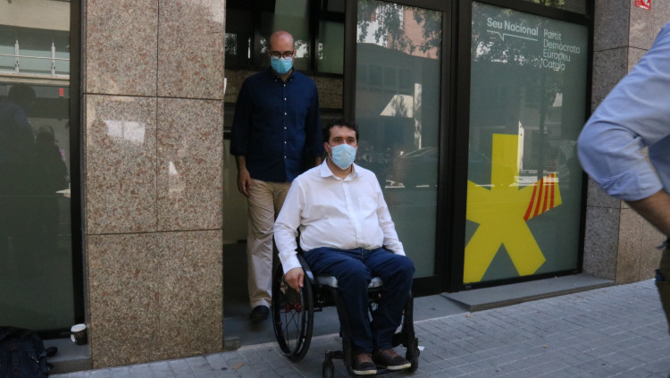 David Bonvehí a la sortida de la seu del PDeCAT. Agència Catalana de Notícies