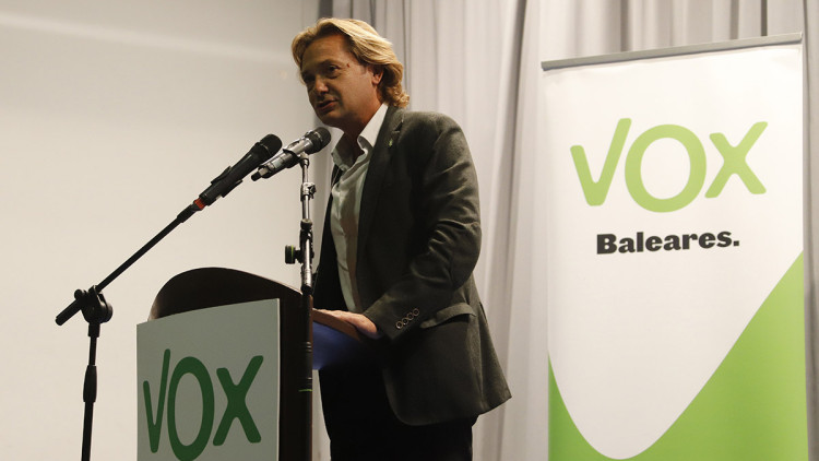 El diputat balear Jorge Campos, de Vox, en un acte a Palma. Europa Press