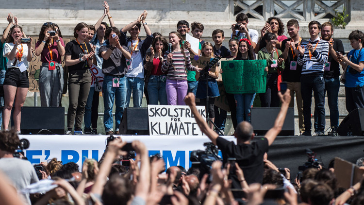 L'activista Greta Thunberg participa en un discurs. Europa Press