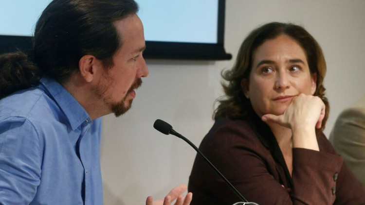 Pablo Iglesias i Ada Colau al Congrés dels Diputats, el 24 de octubre de 2019. David Zorrakino / Europa Press