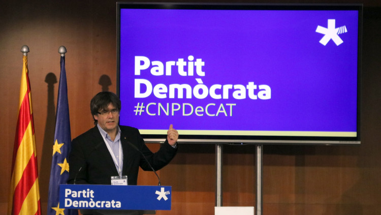 El president Carles Puigdemont en la intervenció del Consell Nacional del PDeCAT (setembre 2017). Agència Catalana de Notícies
