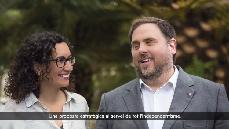 Marta Rovira i Oriol Junqueras. Europa Press