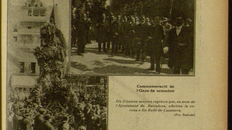 Edició d'octubre de 1918 del magazín musical 'D'ací d'allà', que incloïa fotos de la Diada. Arxiu de Revistes Catalanes Antigues