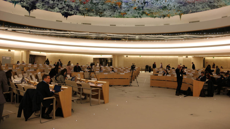 Seu del Consell de Drets Humans de l'ONU durant l'examen de drets humans a Espanya. Agència Catalana de Notícies