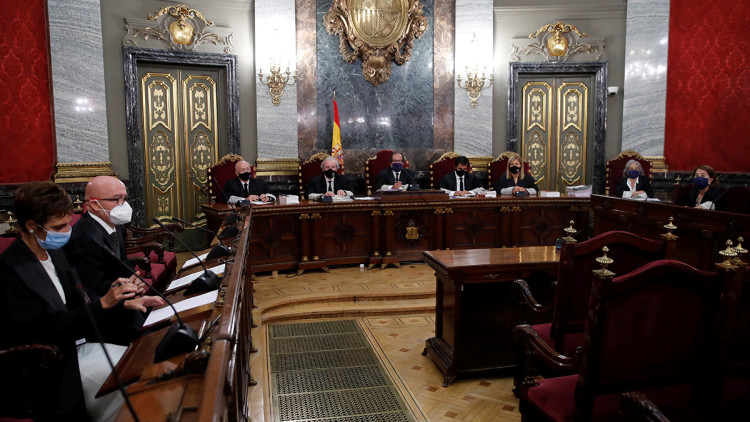 Imatge de la vista al Tribunal Suprem sobre l'afer del president català Quim Torra. Europa Press