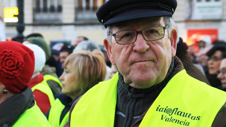 Iaioflauta protesta a València. Melderomer Col·lectiu Audiovisual