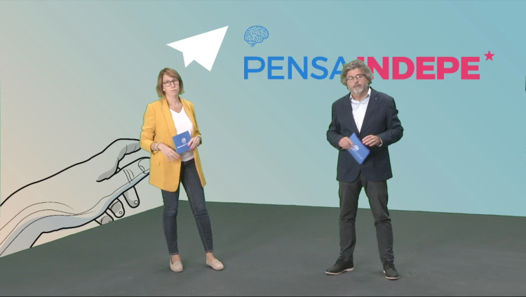 Els portaveus de Demòcrates, Titón Laïlla i Antoni Castellà, en el segon congrés de la formació. Agència Catalana de Notícies