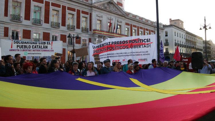 Concentració contra la sentència de l'1-O a Madrid, el 16 d'octubre de 2019. ACN