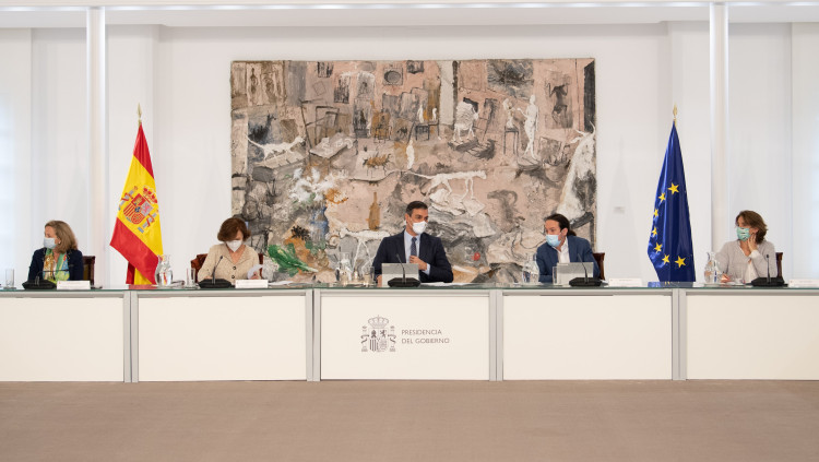 El president del govern espanyol, Pedro Sánchez, presideix el Consell de Ministres extraordinari per aprovar l'estat d'alarma. Agència Catalana de Notícies