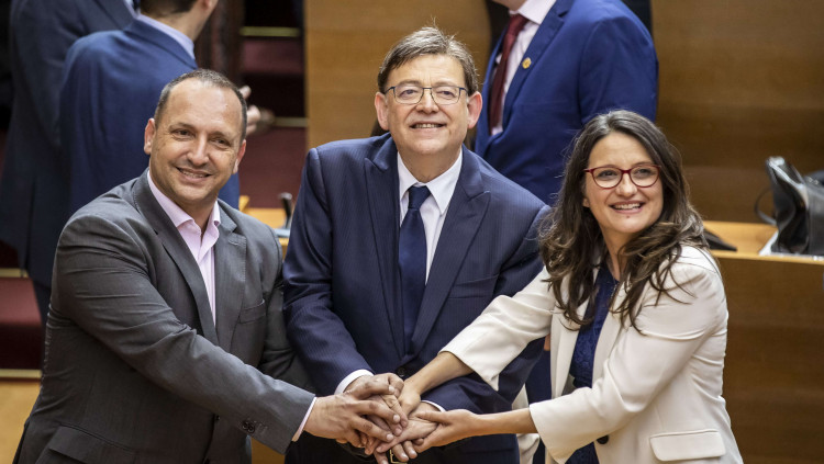 Els caps del Botànic II. Ximo Puig i Mónica Oltra han repetit en el segon Govern del Botànic, mentre que per Podem, en lloc d'Antonio Montiel, hi ha Rubén Martínez Dalmau, que exerceix com a vicepresident segon del Consell. Miguel Lorenzo