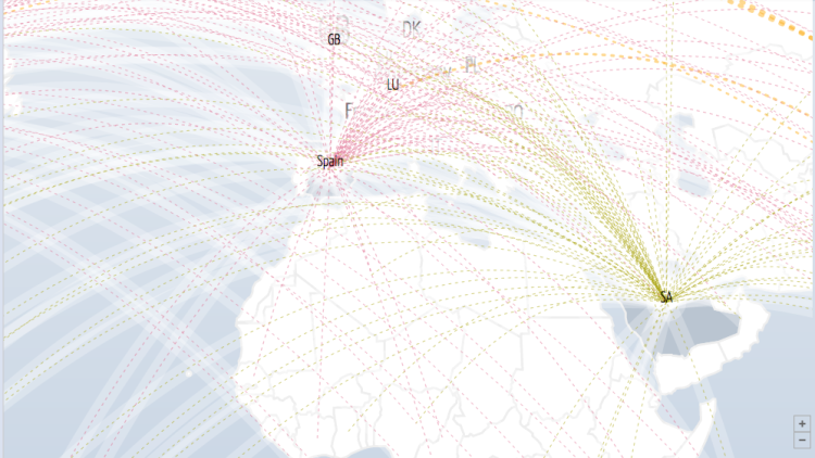 Mapa d'atacs cibernètics a l'Estat espanyol. Digital Attack Map