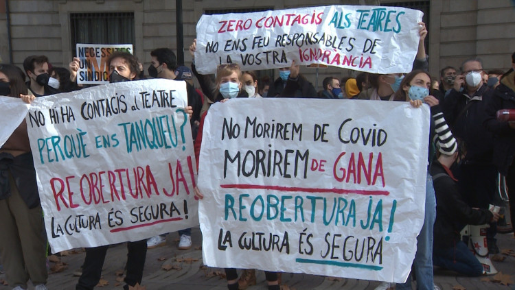 Treballadors del sector cultural protesten per les restriccions al sector de la pandèmia. Europa Press