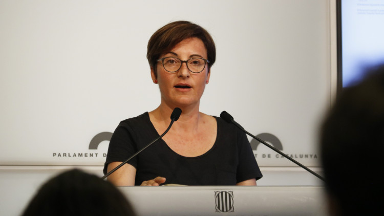La diputada Marta Ribas durant una roda de premsa el 25 de juny de 2020. Agència Catalana de Notícies