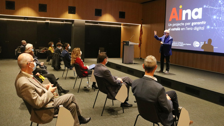 Roda de premsa de presentació del projecte 'Aina' a la seu del Departament de Polítiques Digitals i Administració Pública. Agència Catalana de Notícies