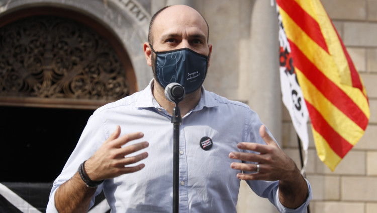 Primer pla del vicepresident d'Òmnium Cultural, Marcel Mauri. Agència Catalana de Notícies