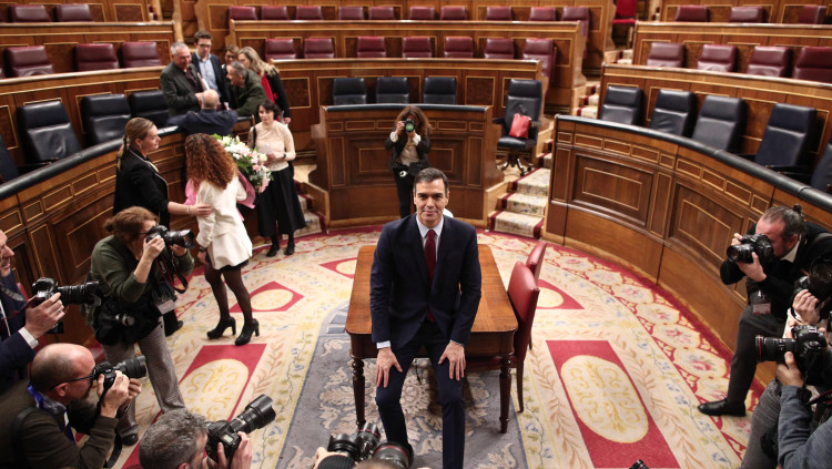 Pedro Sánchez, fotografiat després de la seua investidura com a president del Govern espanyol, el 7 de gener de 2020. Europa Press