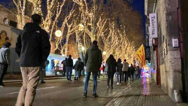 Manifestació sobiranista a Palma per la diada del 31 de desembre. Twitter @Arran_jovent