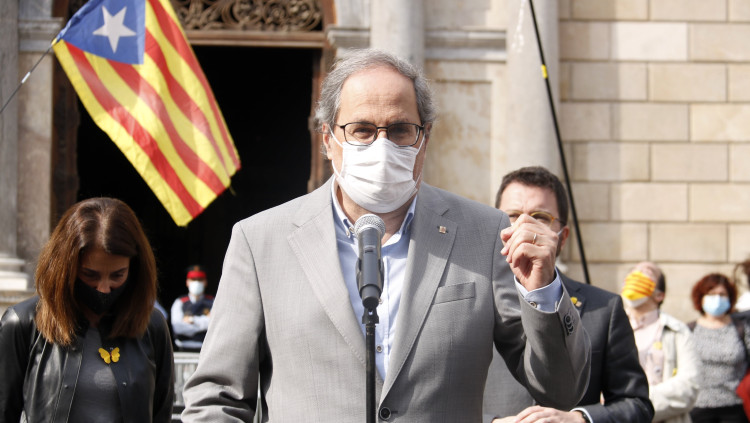 Pla mitjà de l'expresident de la Generalitat Quim Torra. Agència Catalana de Notícies